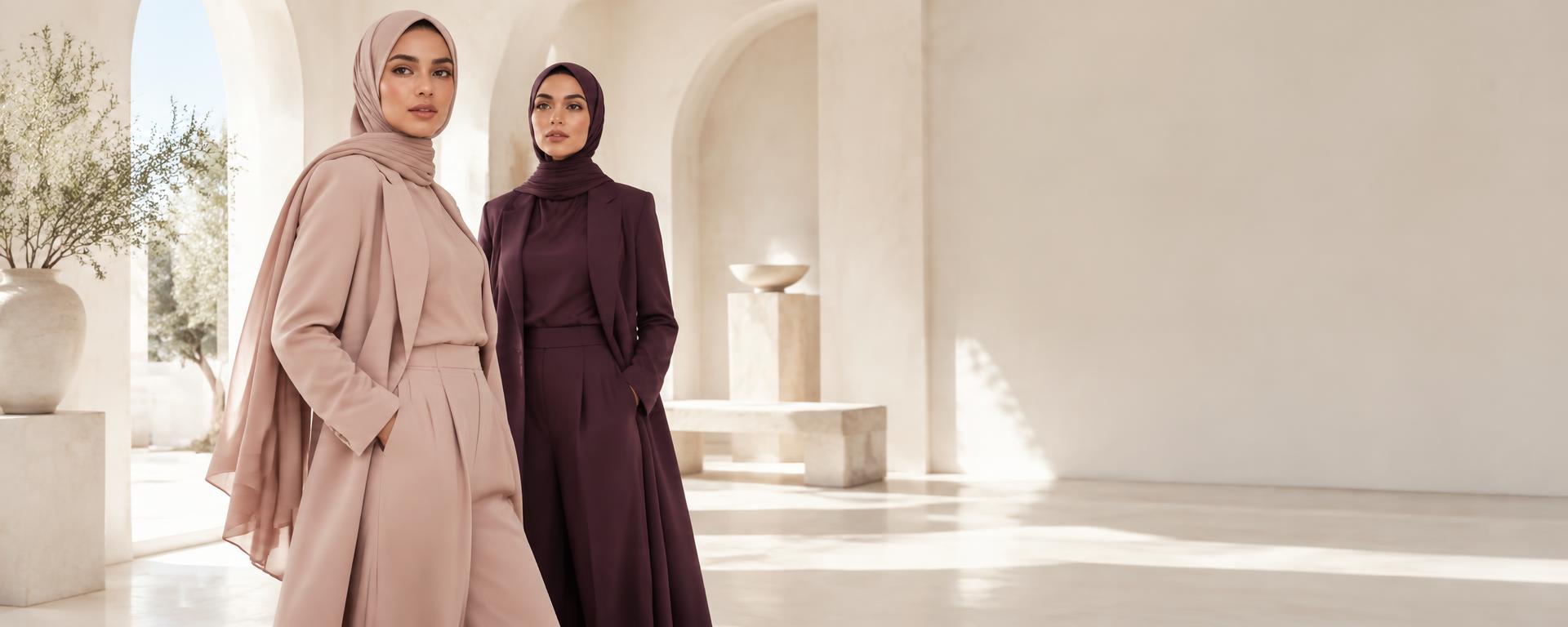 Co-ords in blush and plum